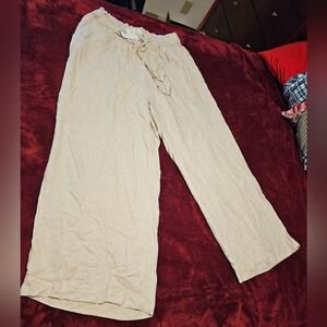 H&M Women's Cream Wide Leg Pants